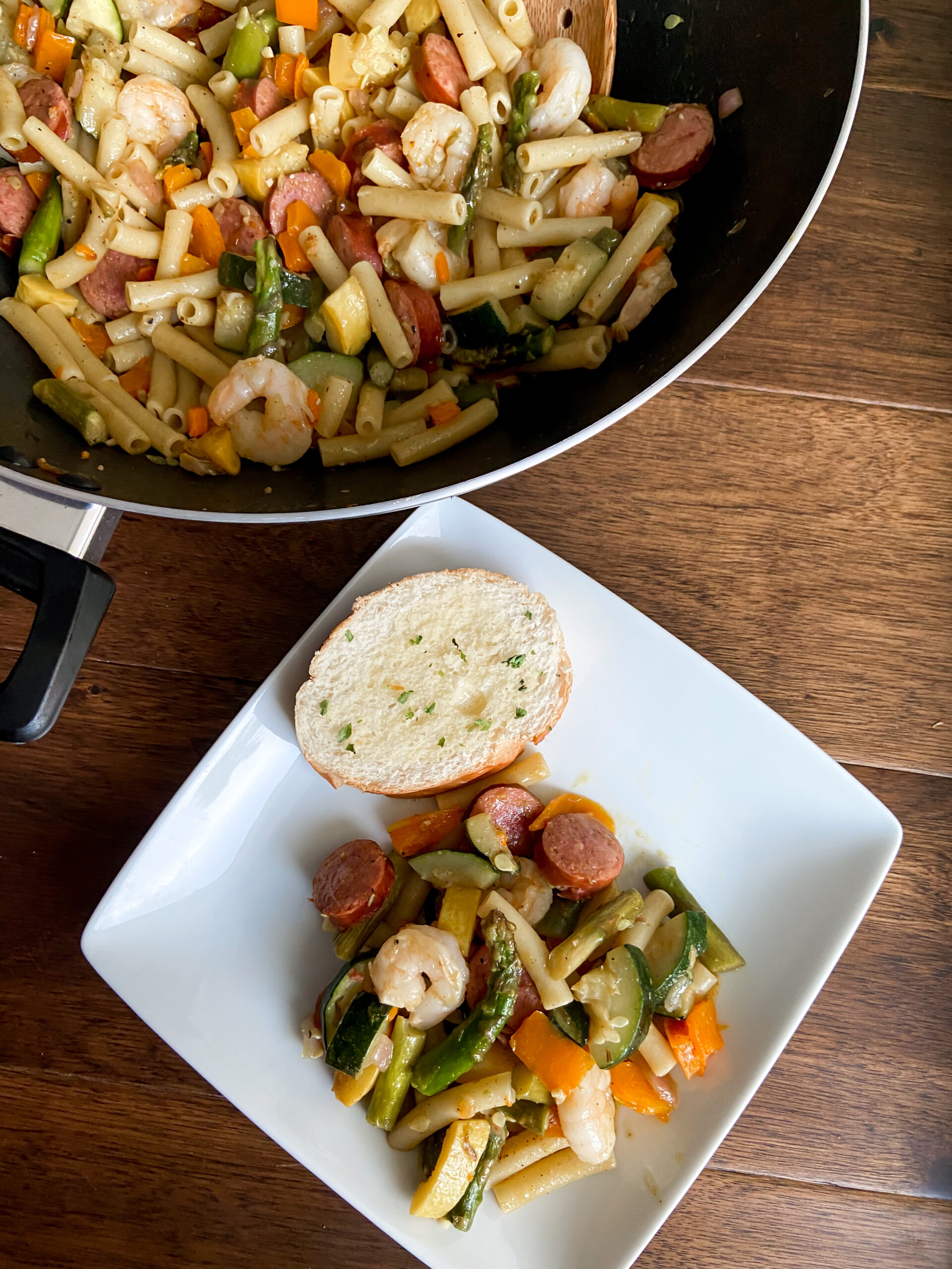 Shrimp and Sausage with Veggies - Rachel Tritsch