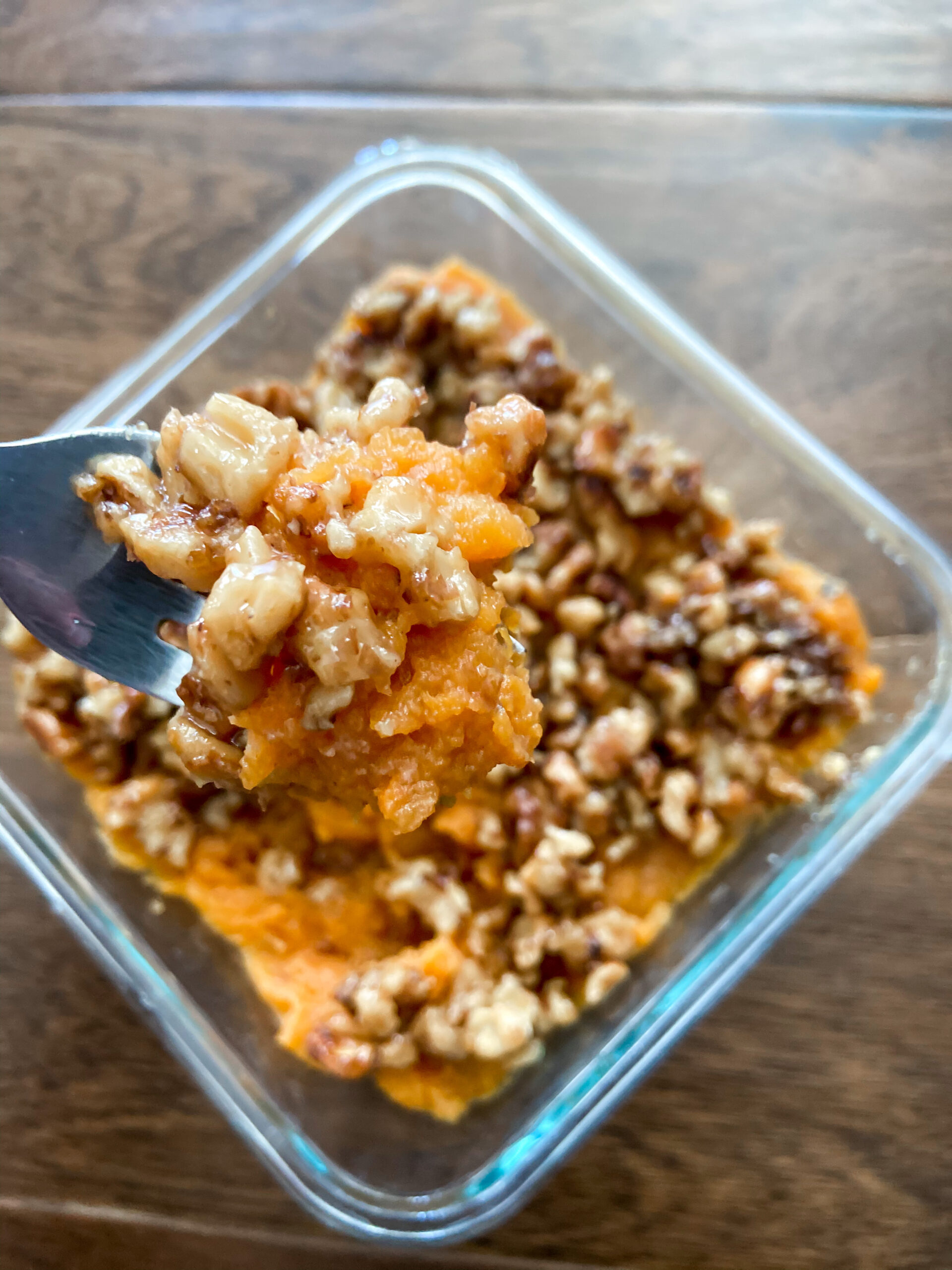 Mashed Sweet Potatoes and Brown Sugar Walnut Crust - Rachel Tritsch