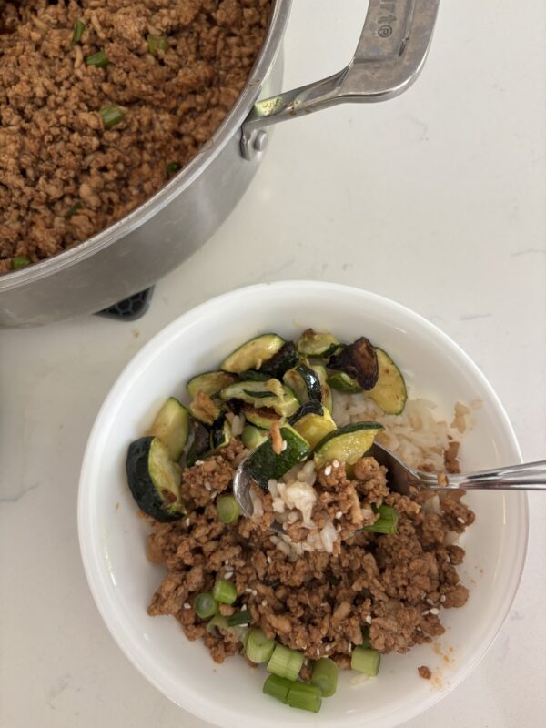 garlic chicken and roasted zucchini