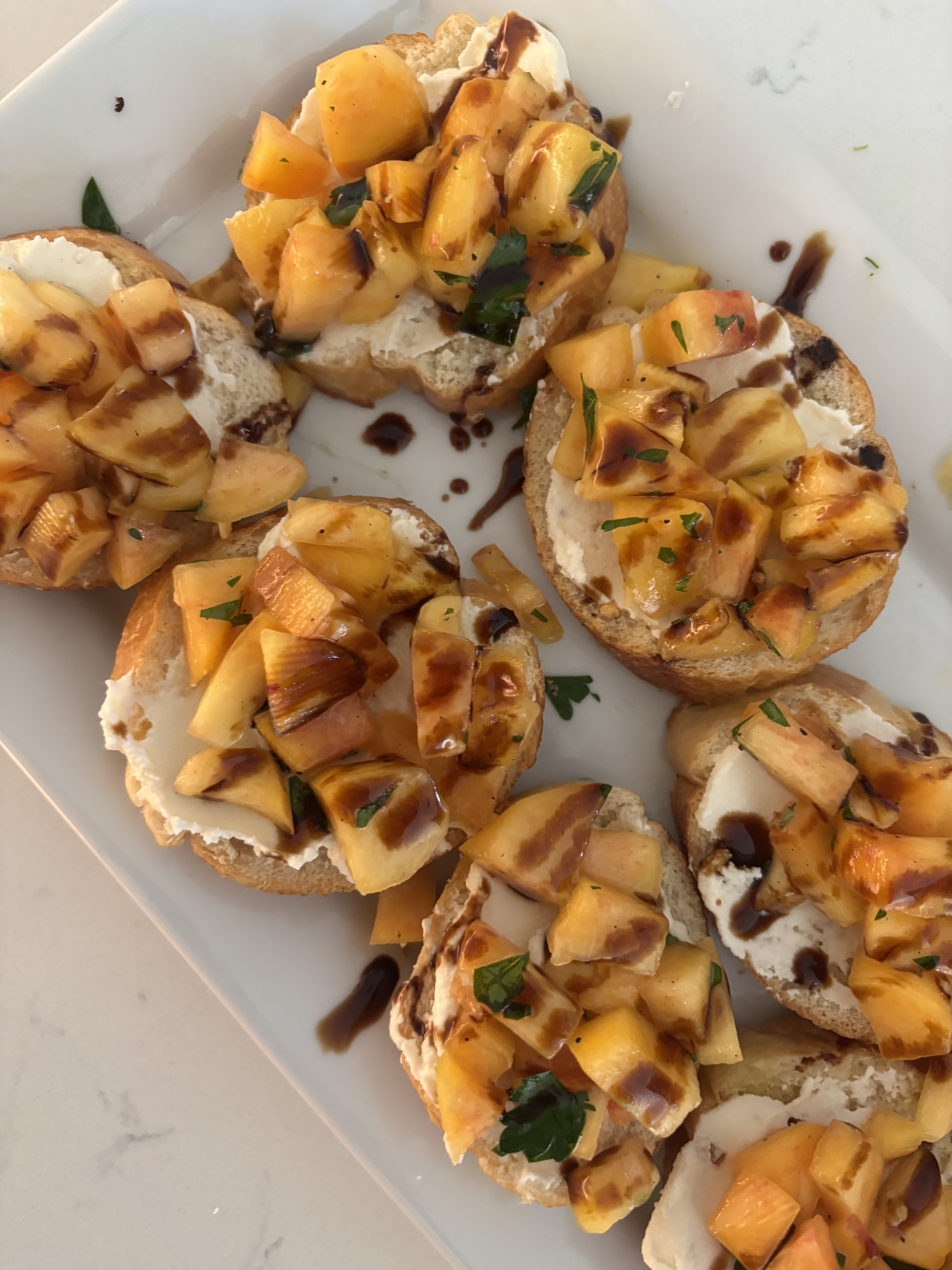 peach and ricotta bruschetta