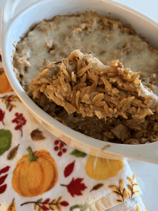 french onion orzo chicken