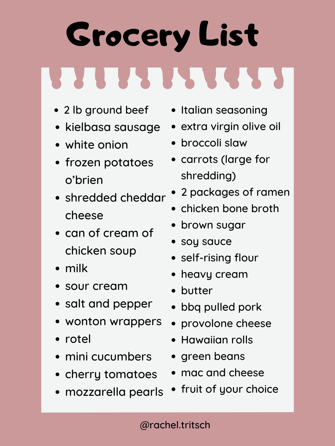 grocery list graphic