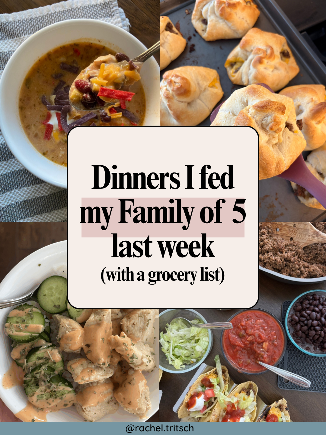 dinners I fed my family of 5