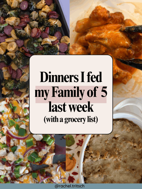 dinners I fed my family of 5