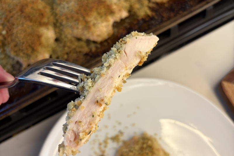 baked chicken with breadcrumbs
