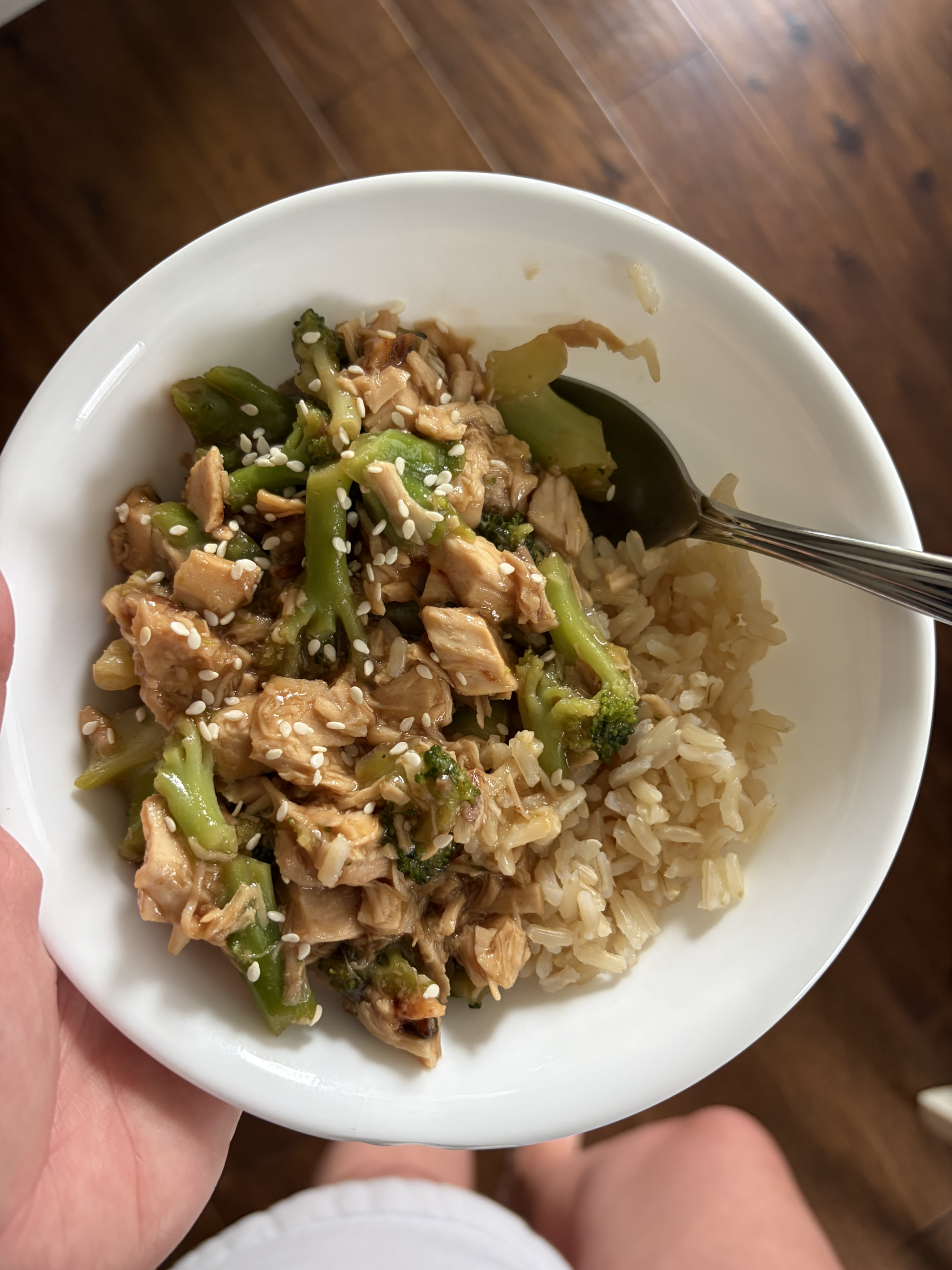 chicken teriyaki and broccoli with rice